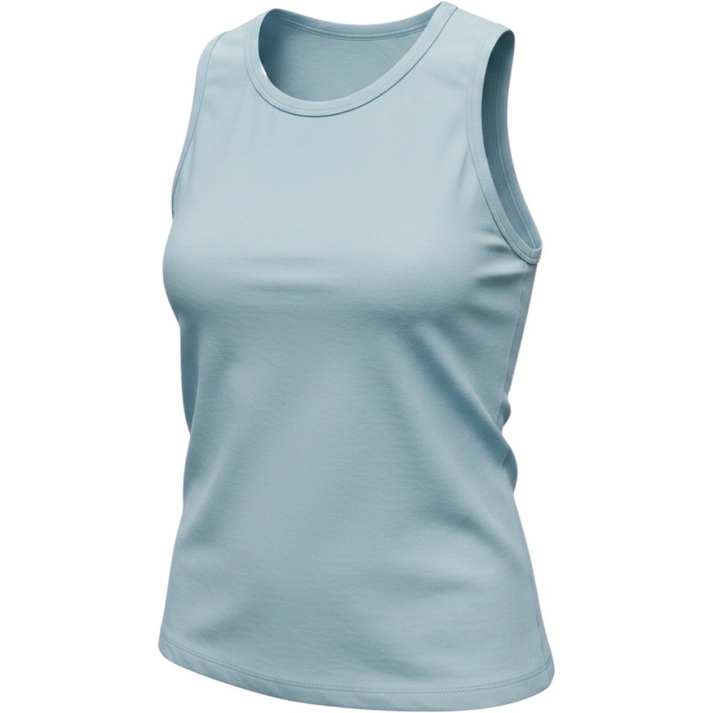 CRZ‎ YOGA Workout Tank Top Blue Linen R845 Athletic Muscle Tank Large NWT